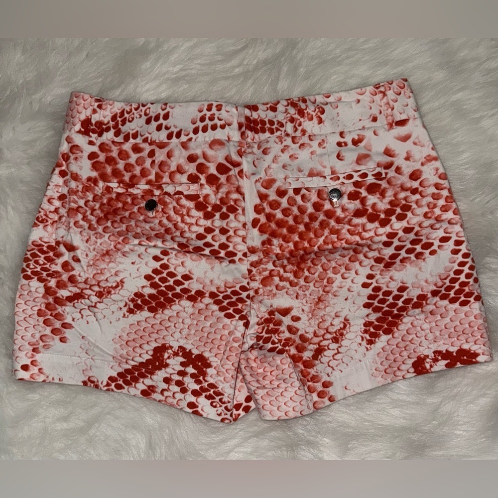 Calvin Klein Red/White Snake Print Women's Shorts - Picture 4 of 4